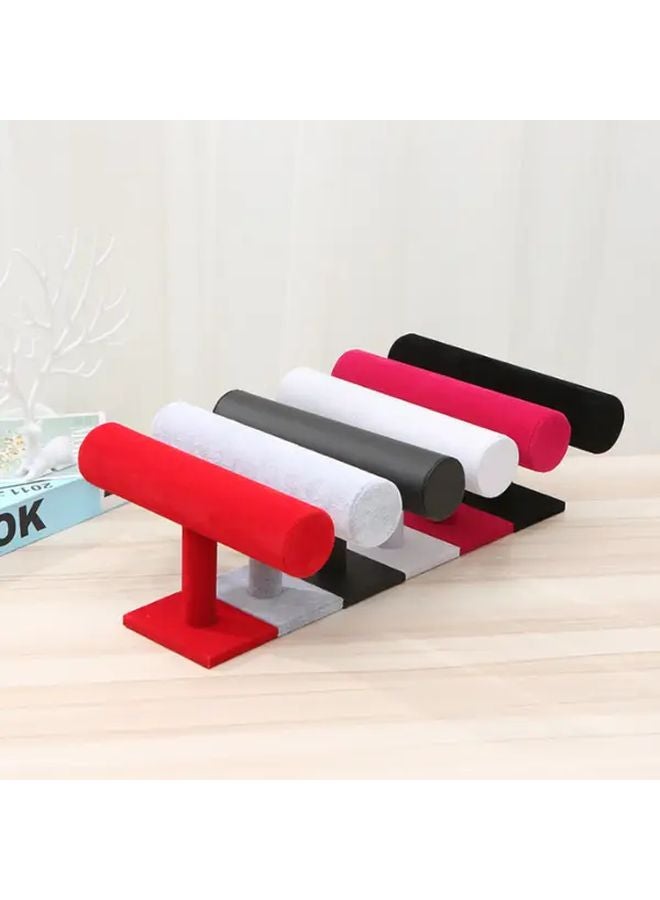 Black Single Layer Velvet Jewelry Display Stand Bracelet Watch Holder Marble Base - Image 2